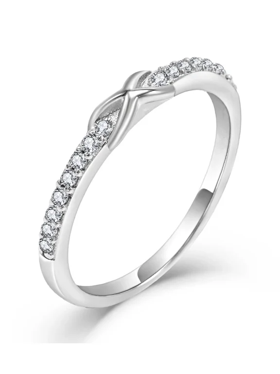 1.50 Ct Round Cut Simulated Diamond V-Shape Band Ring for Women 14K White Gold Plated