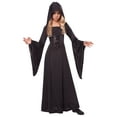 thumbnail image 1 of Girl's Deluxe Black Hooded Robe, 1 of 2