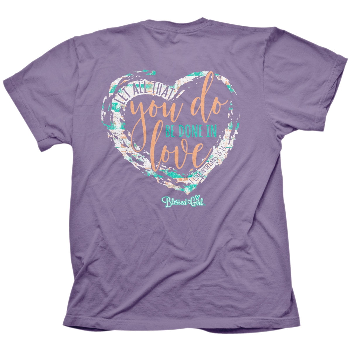 Blessed Girl Blessed Girl Women's TShirt Done in Love Lavender 3X