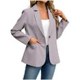 thumbnail image 5 of qucoqpe Blazers for Women Casual Open Front Long Sleeve Button Work Business Suit Coat Womens Lightweight Office Suit Jackets Blazer, 5 of 8