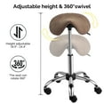 thumbnail image 3 of Ktaxon Swivel Salon Stool Chair, 400LBS Adjustable Hydraulic Rolling Stool, Ergonomic Bar Stool, Walnut, 3 of 9