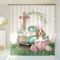 thumbnail image 3 of Easter Egg Basset Hound Bunny Ear Welcome Spring Truck Shower Curtain Bassets Dog Breed Lovers Gifts Idea Waterproof Bathroom Bathtub Curtain - 12002, 3 of 5