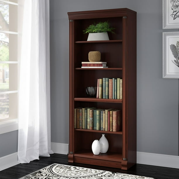 Bush Furniture Birmingham 5 Shelf Bookcase in Harvest Cherry Walmart