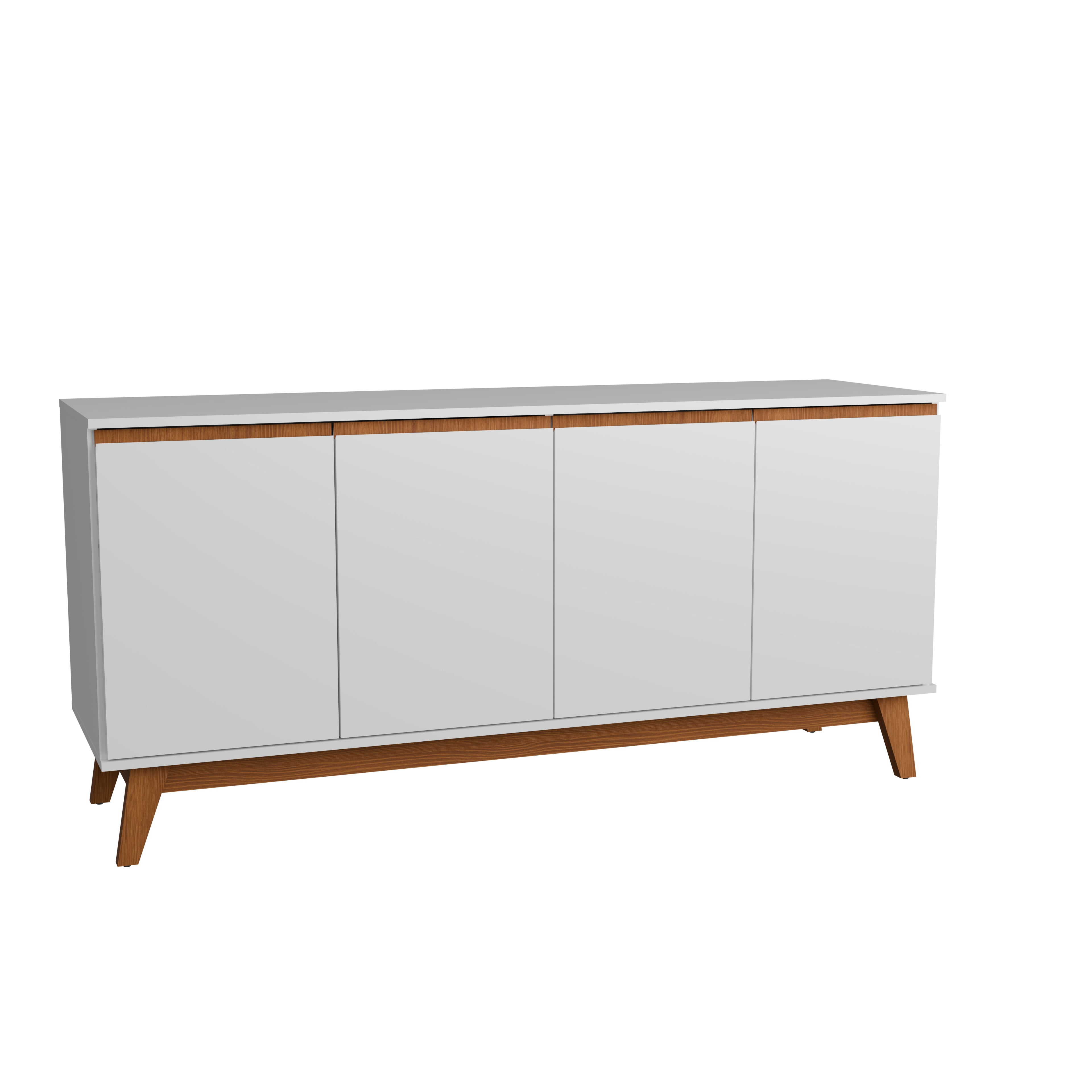Kappesberg Tokyo 4-Door Sideboard with Soft-Close Doors and 2 Shelves, White Finish