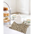 thumbnail image 4 of Leopard Kitchen Dish Towels for Drying Dishes Set of 2, Rustic Brown Animals Art Modern Waffle Weave Microfiber Hand Tea Bathroom Towels Quick Dry & Absorbent Towel 12x12, 4 of 7