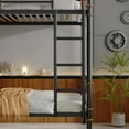 thumbnail image 6 of Twin XL Bunk Bed, Heavy Duty Metal Twin XL Bunk Bed Frame, Industrial Bunk Bed with Ladders, Detachable Corner 2 Bed Bunk Beds, Space Saving Design, Can Be Divided Into 2 Twin XL Beds, Black, 6 of 7