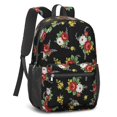 thumbnail image 2 of Pioneer Flower Floral Print Pattern 17" School Backpacks for Teens,Waterproof Oxford Fabric,S-Shape Padded Straps for School,Travel,Hiking,Camping, 2 of 5