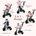 thumbnail image 4 of INFANS Tricycle pour Enfants, Tricycle 6 en 1 pour Bébé Vélo pour Tout-Petit avec Siège Réversible, Poignée Poussoir Ajustable, Direction Contrôlable, Auvent Amovible, Harnais de Sécurité, Ceinture, Rangement, 9-60 Mois, 4 of 9
