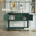 thumbnail image 5 of CBJCBJ 42" Farmhouse Console Table , 2 Drawer Narrow Long Entryway Table with Open Storage Shelf , for Living Room, Green, 5 of 9