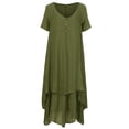 thumbnail image 3 of Nueva moda mujer vestido flojo ocasional del color sólido de manga corta boho summer maxi vesti CACAGOO Vestido, 3 of 7