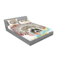 thumbnail image 2 of Ambesonne Tribal Fitted Sheet & Pillow Sham Set, Prehistoric Feathers Ethnic, Full, Multicolor, 2 of 2