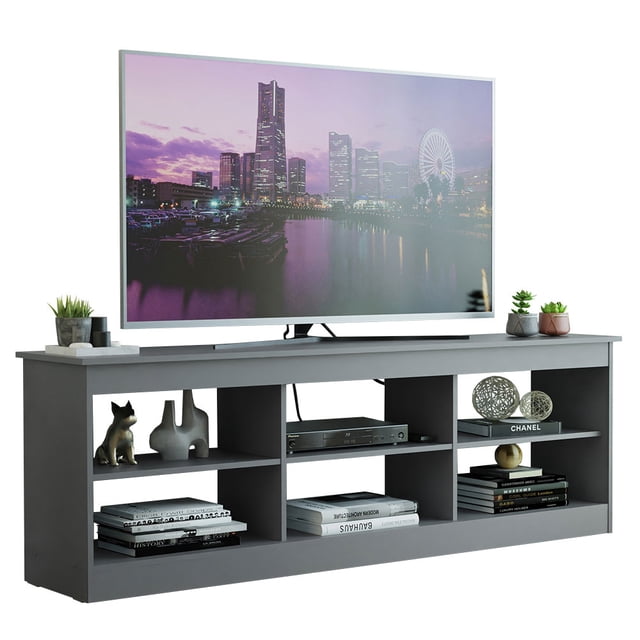 Mueble Mesa Para Tv Rack Madesa 6 Espacios Hasta 80 Gris