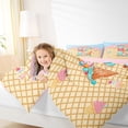 thumbnail image 4 of Manfei Cartoon Alphabet E Print 7-Piece King Bedding,Kawaii Ice Cream King Bed in a Bag,Yellow,Pink Reversible, 4 of 7
