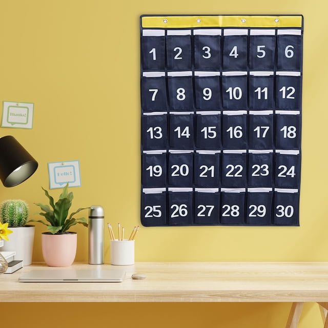 Gráfico numerado con 30 bolsillos para colgar en la pared del teléfono, organización del hogar, joyería, bolsas de almacenamiento para el Macarena none