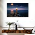 thumbnail image 3 of Elephant Stock Lighthouse Beach Wall Art - Horizontal Canvas Wall Art - Living Room Wall Decor - Nautical Canvas - Purple And Blue Decor - 39" x 26", 3 of 8