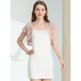 thumbnail image 2 of INSPIRE CHIC Women's Elegant Short Sleeve Sheer Floral Lace Shrug Tops, 2 of 5
