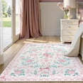 thumbnail image 2 of Pink Floral Rugs For Girls, Washable Bow Area Rug For Living Room, Cute Ultra-Thin Non Slip Indoor Decor Carpet For Nursery Kids Room Bedroom Playroom 3x4ft, 2 of 6