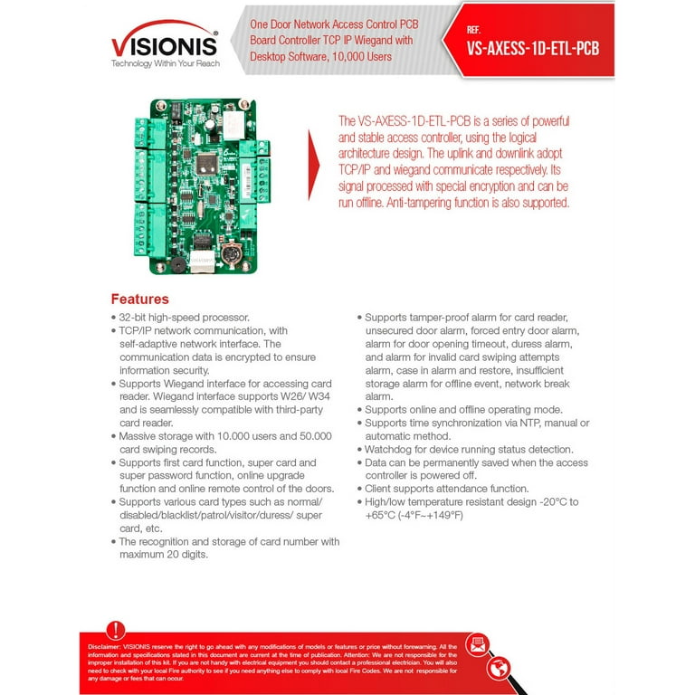 VIS-PS100 - AC110-240V to DC12V 3A Power Supply For Door Access Control  Intercom Doorbell Worldwide Voltage - Visionis
