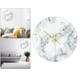thumbnail image 5 of Reloj de pared grande moderno decorativo de vidrio jaspeado meriglare, silencioso y sin tictac Azul blanco, 5 of 9