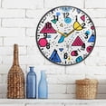 thumbnail image 3 of Yayeee Wall Clock Battery Operated 9.5" Silent Quartz Non-Ticking for Living Room Decor, Red Retro Pattern, 3 of 8