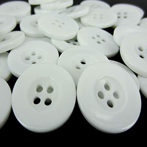 HAHADAXA 100 Pcs Boutons en Résine Blancs 3/4 Pouces Vortex Adaptés à la Couture, à l'Artisanat et au Scrapbooking Boutons Blancs 20,0 mm