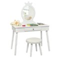 thumbnail image 1 of Gymax Vanity Makeup Table & Chair Set Make Up Stool Play Set for Children White, 1 of 10
