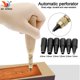thumbnail image 2 of Herramienta de perforación de cuero con punta de 6 tamaños, herramienta de perforación de cuero, cinturón autoextraíble, reducción de ruido, tornillo de agujero, taladro de libro artesanal, costura, 1, 2 of 4