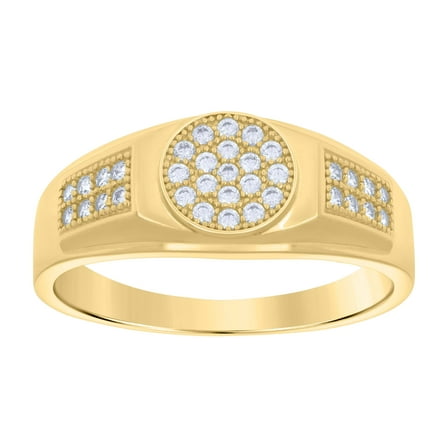 10kt Yellow Gold Mens Cubic-Zirconia Fashion Ring
