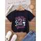 thumbnail image 1 of Fancy' Printed Crew Neck T-Shirt For Boys and Girls Back-To-School Season Short Sleeve T-Shirt Top For Toddlers, 1 of 6