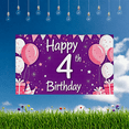 thumbnail image 7 of Purple Backdrop with Balloons Hearts Stars Happy 4th Birthday Banner Party Supplies Photography Props Birthday Decoration Photo Background Party Decor, 7 of 7
