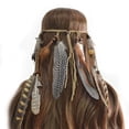 thumbnail image 3 of 6x Diadema Banda Bohemia Borla Plumas para cabellero Sunnimix Diadema con borlas boho, 3 of 8