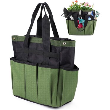 Garden Tool Bag, Garden Tool Storage Bag with 8 Pockets, Waterproof 600D Oxford Fabric for Indoor and Outdoor, Heavy Duty Gardening Pouch, Organizer