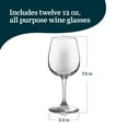 thumbnail image 3 of Libbey All Purpose Wine Glasses, Classic, White and Red Wine Glasses Set of 12, Stemmed Glass Drinking Cups Set for Dinner Parties, Holiday Gatherings, 3 of 6