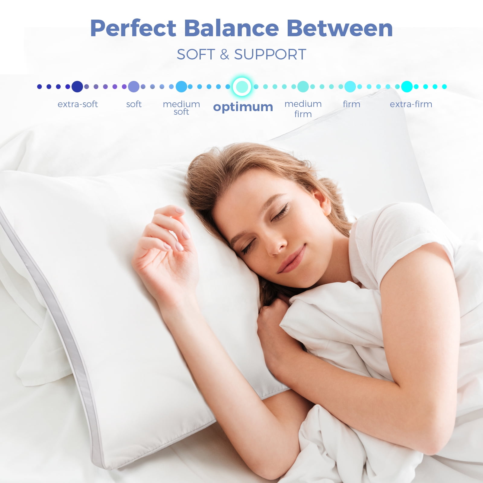 COOKEY Bed Pillows King Size Set of 2, Luxury Hotel Quality,Fluffy and Supportive Gusseted Bed Pillows for Side, Back, or Stomach Sleepers,20''x 36''