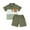 Green, variant on Musuos Toddler Boys Summer Shorts Sets 12 18 24M 3 4T Short Sleeve Lapel Contrast Color Tops and Solid Color Shorts Sets