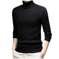 thumbnail image 1 of LOVZFMLL Sweaters for Men, Solid Color Acrylic Turtleneck Ribbed Pullover, Classic Casual Layering Shirt, Warm Winter Tops Slim, Fall Clothes, 1 of 7