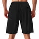 thumbnail image 4 of pstuiky Pantalones cortos de gimnasio para hombre, Pantalones cortos de punto con cintura elástica, versátiles, de color liso y para tiempo libre para hombre Pantalones cortos de golf, 4 of 9