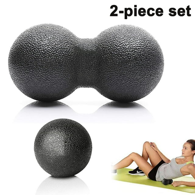 Pelota de ejercicios de rehabilitación EPP de 2 piezas-8 * 16 cm Negro + Redondo 8 * 8 cm Negro Adepaton 220390