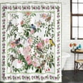 thumbnail image 2 of Pink Spring Floral Shower Curtain, Waterproof Shower Curtains for Bathroom, Elegant Pastoral Flowers Birds Watercolor Washable Fabric Bathtub Curtain Set Bath Decor with 12 Hooks Stall 36"x72", 2 of 8