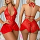 thumbnail image 2 of Lencería de entrepierna abierta para mujer, Conjunto de pijama transparente de encaje, Sexy ropa de dormir, sujetador abierto en V profundo, conjunto de Pijama sin entrepierna, camisón erótico, 2 of 4