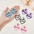 thumbnail image 3 of 1 box 4 Pairs 4 colors Heart with Word Kiss Me Acrylic Dangle Stud Earrings Mixed color 55mm 1 pair/color, 3 of 7
