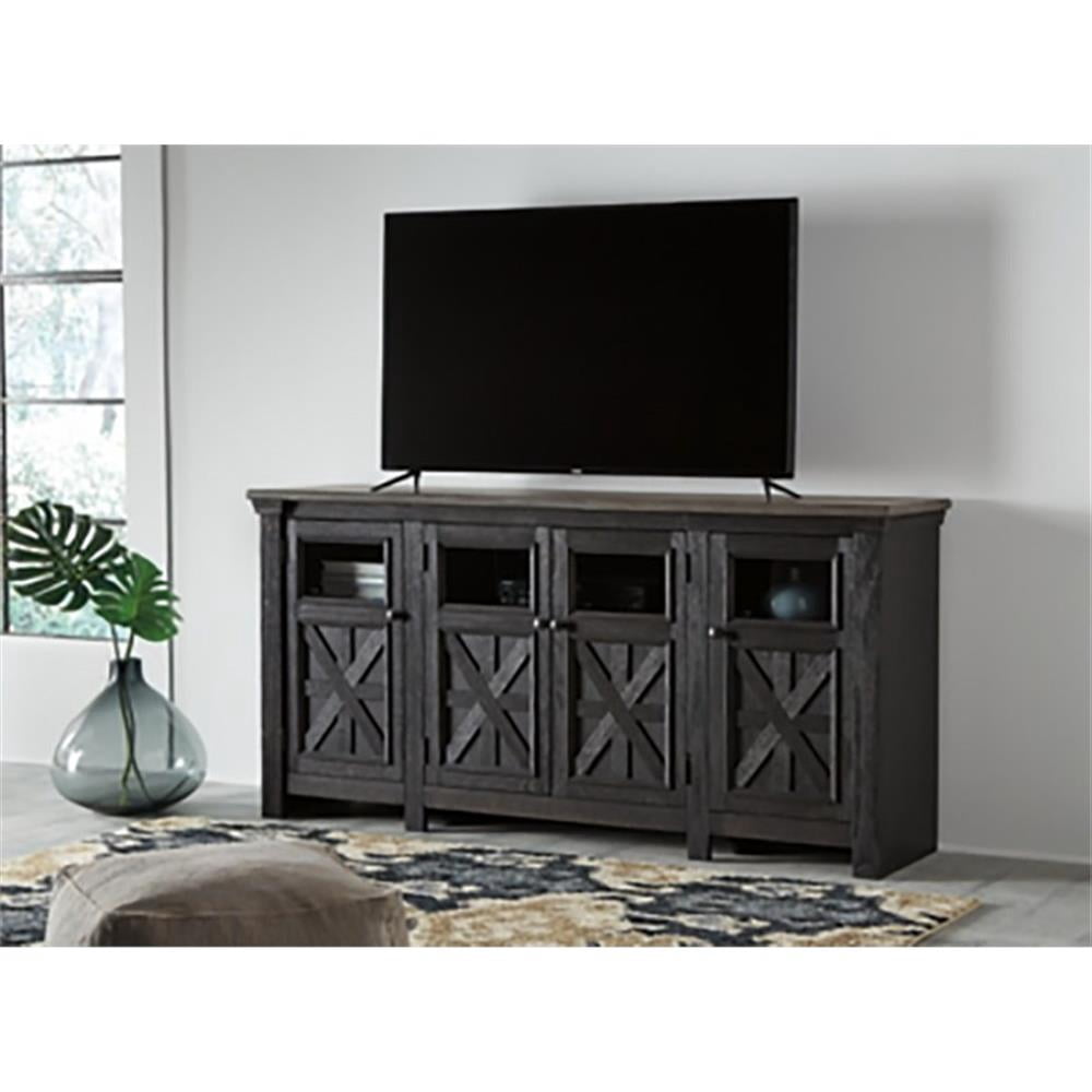 Signature Design by Ashley Tyler Creek 74"" TV Stand in Black and Gray