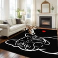 thumbnail image 3 of 6x9 Area Rugs for Living Room, Black Dog Non Slip Area Rugs for Kitchen Bedroom Entryway, Simple Cartoon Cute Animals Love Heart Art Washable Carpet Runner Rug Floor Mats for Bedroom Home Decor, 3 of 9