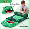 thumbnail image 4 of HearthH Kids Dinosaur Sleeping Bag, Toddler Boy Dino Nap Mat, Plush Animal Slumber Bag 2 In 1 Pillow Daycare Preschool Kindergarten Birthday Gift Travel Sleepover 3 4 5 6 7 8 10 12 Yr Child Teen, 4 of 14