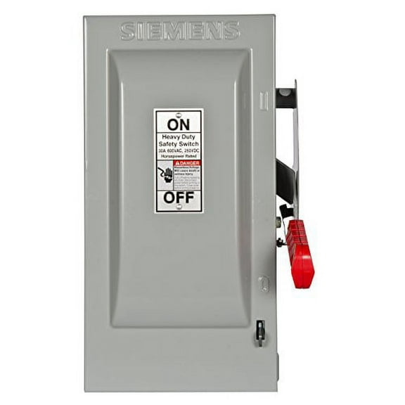 Siemens Safety Switch, Fusible, 30 A, Steel HF361