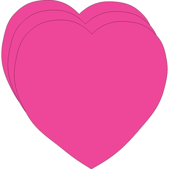 SHAPES ETC. Pink Heart Bright Neon Single Color Small Cut-Outs- 2.5"