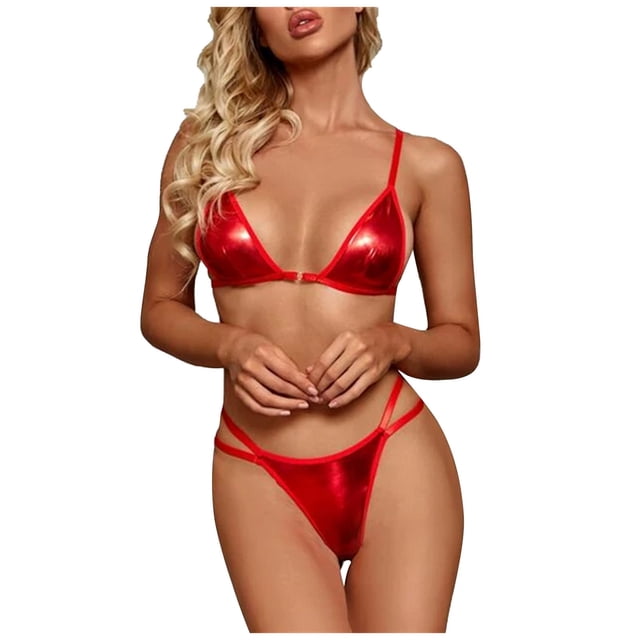 Lencería sexy para mujer, tentación de cuero, picardías, ropa interior, bragas, Tanga, ropa interior, traje de dormir Fridja nalpqowj42281