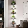 thumbnail image 3 of 5 Tier Adjustable Corner Shower Caddy Organizer with Hooks,Rustproof Tension Pole 62-116 Inch, Black, 3 of 9