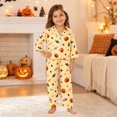 thumbnail image 2 of Hienoo Halloween Graphic Pajama Set For Girls Long Sleeve Buttons Shirts Pants Pajamas 3-14 Years, 2 of 5