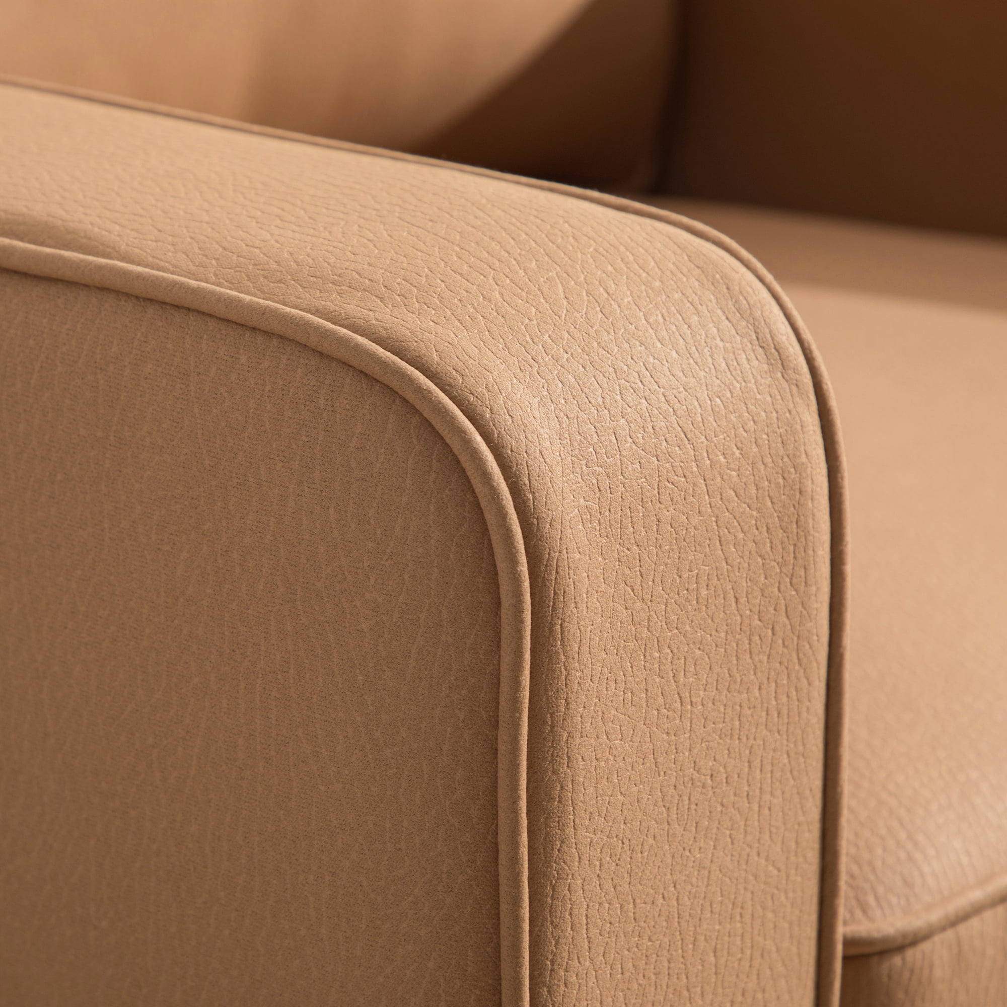 Leumius Swivel Armchair with Hidden Storage,33.6''W Upholstered 360° Accent Chairs with Pillow,Square Club Chair Single Sofa for Living Room,Amber